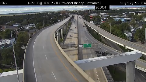 Traffic camera: I-26 E @ MM 220 (Ravenel Bridge Entrance)